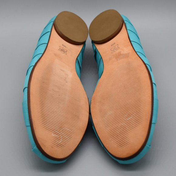 Talbots Patina Blue Pleated Flats Size 9B - Picture 8 of 13